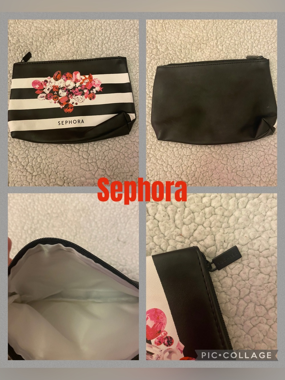 Limited Edition Holiday cosmetics bag by Sephora gemstone graphic